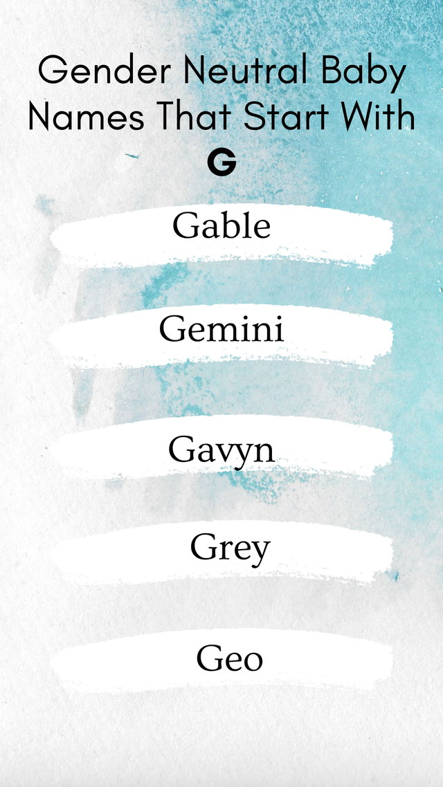 Gender Neutral Baby Names That Start With G
