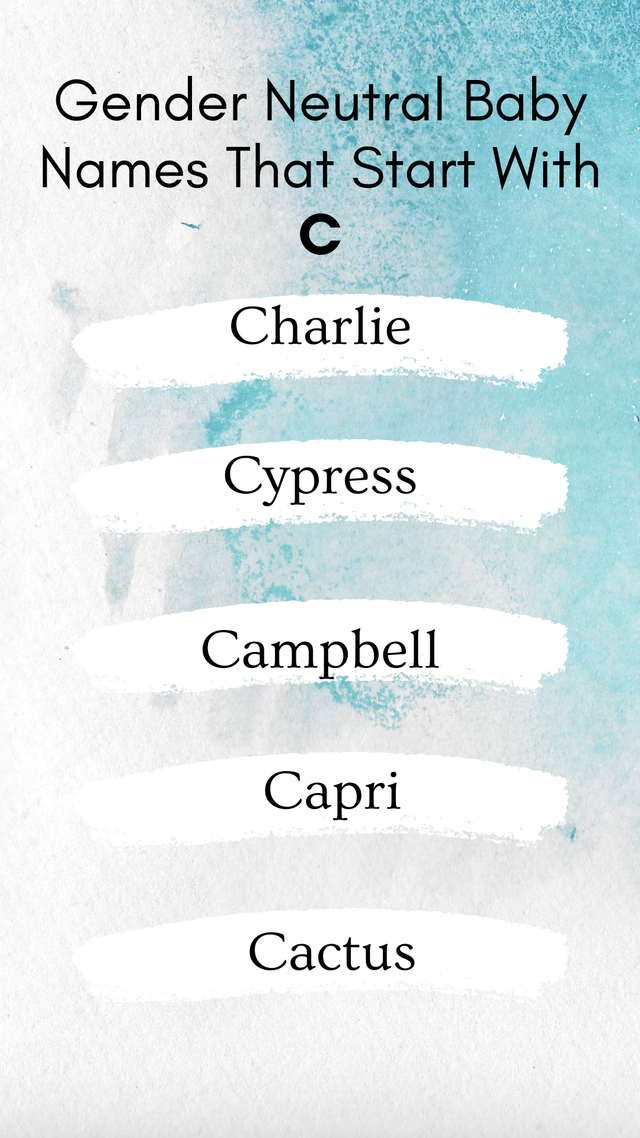 Gender Neutral Baby Names That Start With C
