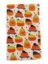 Smiling pumpkins in hats on a light background, perfect for autumn decor or festive events.