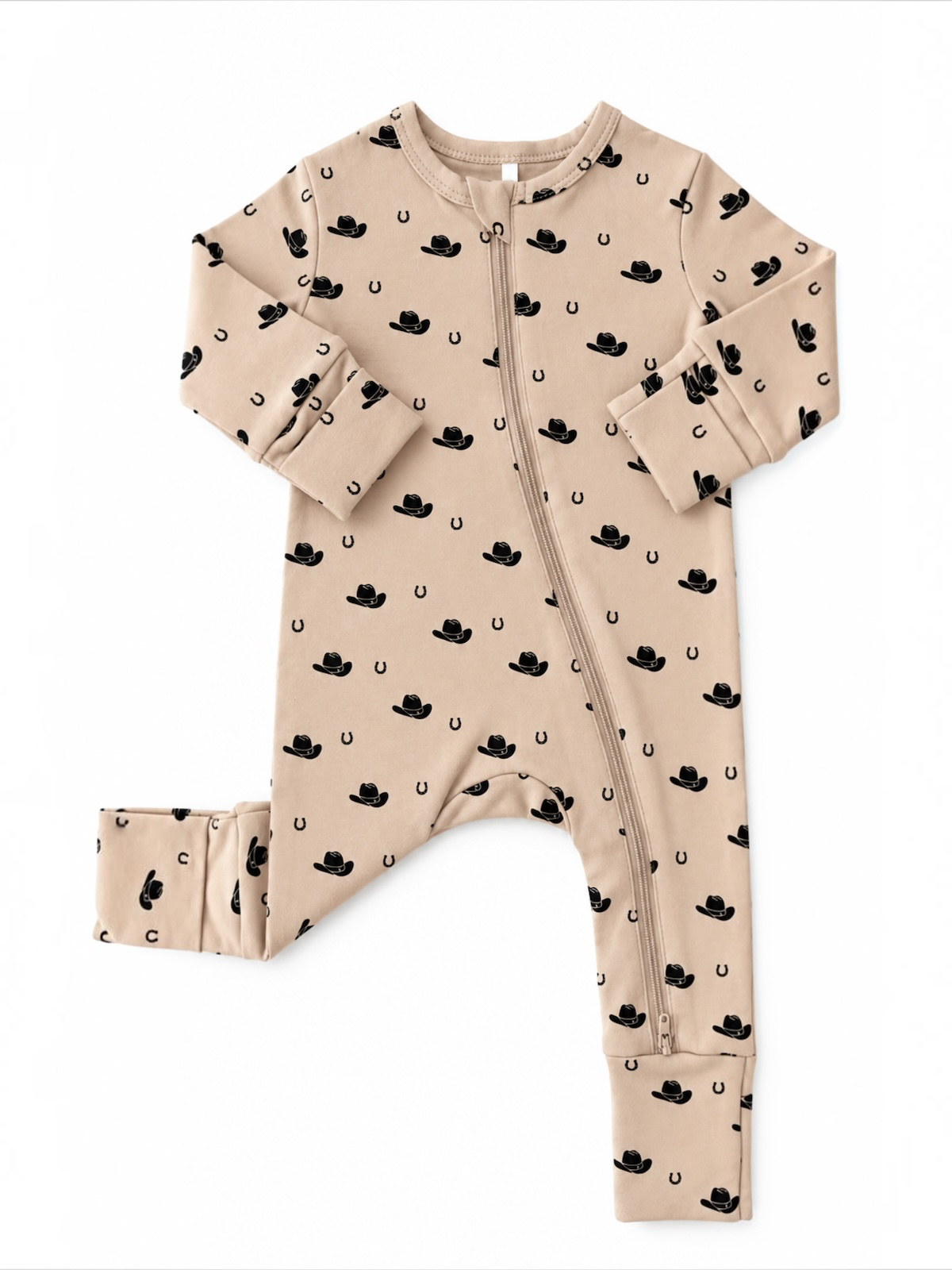 Cowboy Hats / Organic Cotton 2-Way Zip Romper