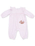 Ruffle Sleeve Romper, Football Stripe