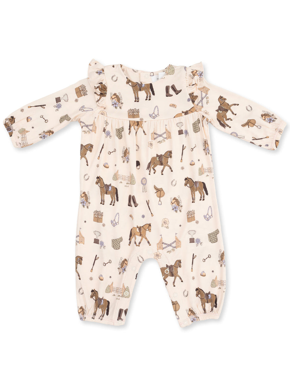Ruffle Sleeve Romper, Pretty Equestrian