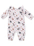 Ruffle Sleeve Romper, Southern Woodland Animals Pink