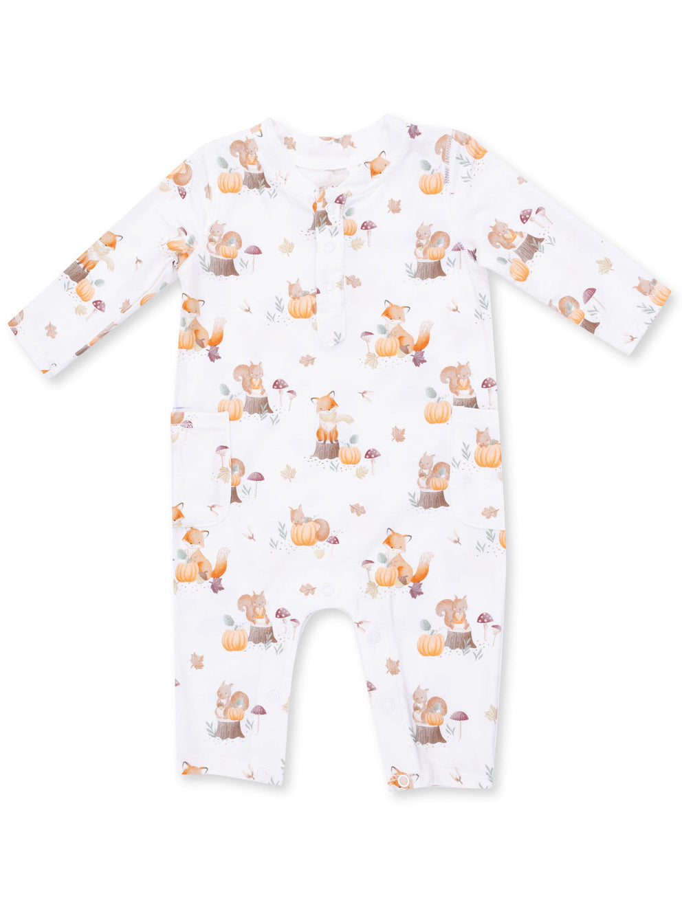 Uni Romper, Woodland Animals with Pumpkins