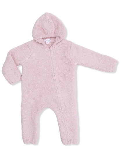 Chenille Hooded Romper, Blush