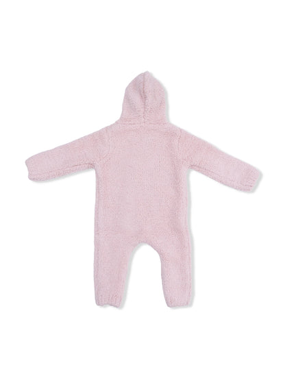 Chenille Hooded Romper, Blush