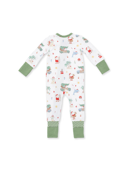 2-Way Zip Romper, Beach Christmas