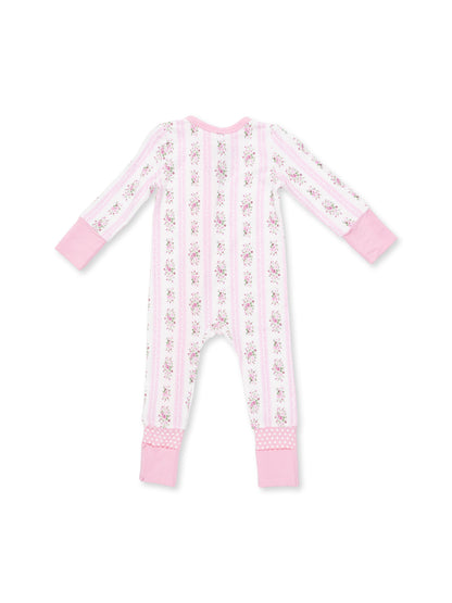2-Way Zip Romper, Bella Rose Stripe