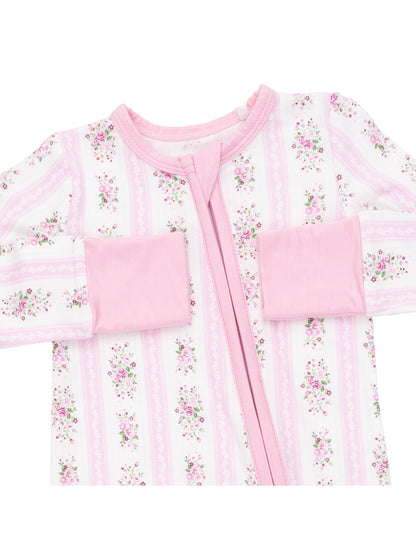 2-Way Zip Romper, Bella Rose Stripe