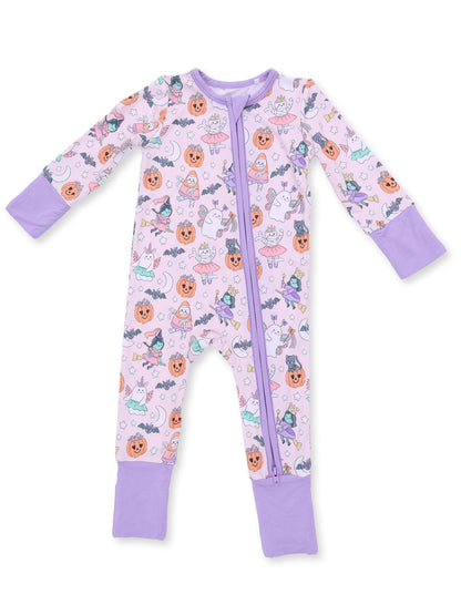 2-Way Zip Romper, Halloween Monster Dress Up Pink