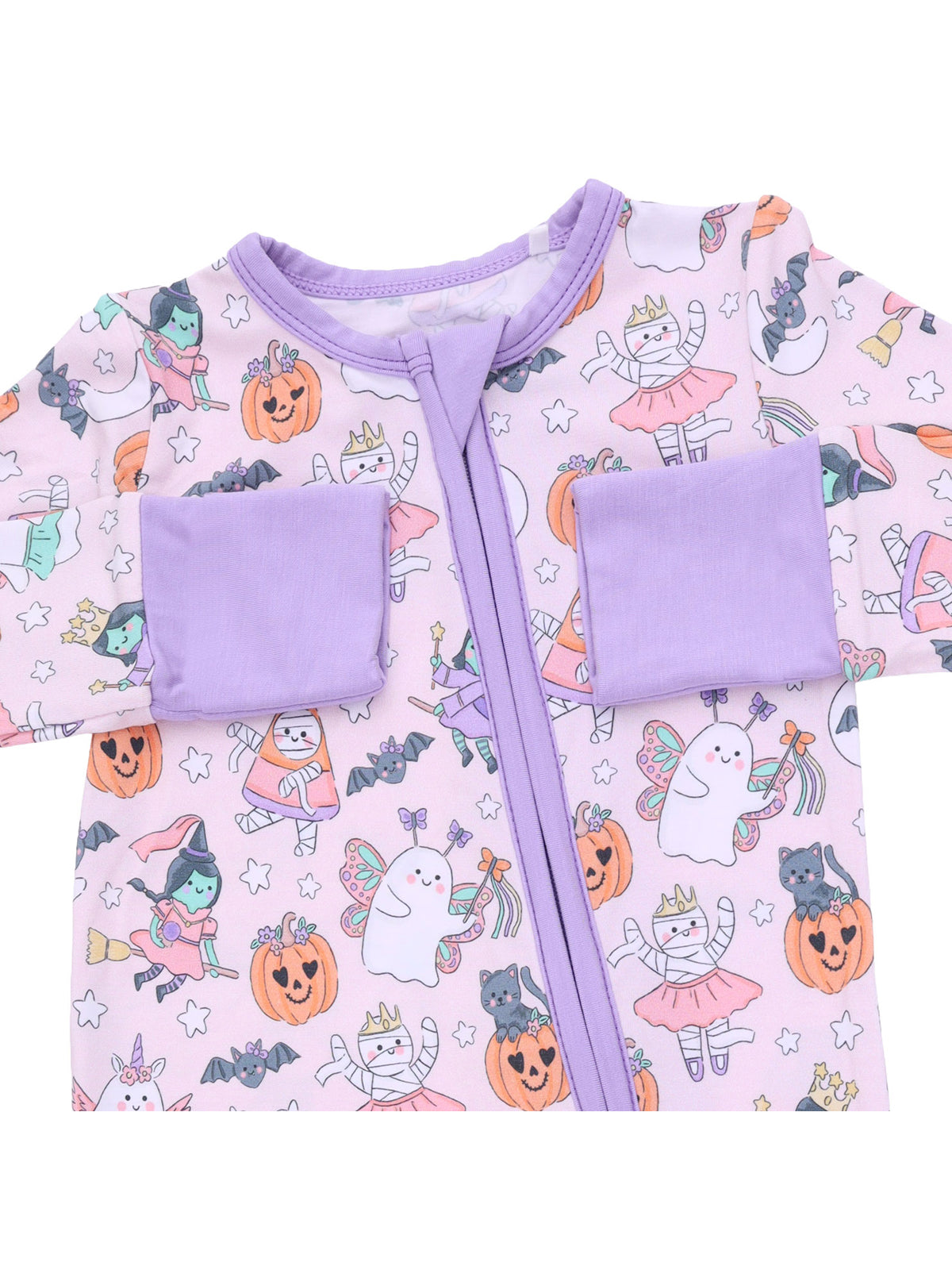 2-Way Zip Romper, Halloween Monster Dress Up Pink