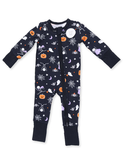 2-Way Zip Romper, Glow-in-the-Dark Halloween Skeleton Buddies