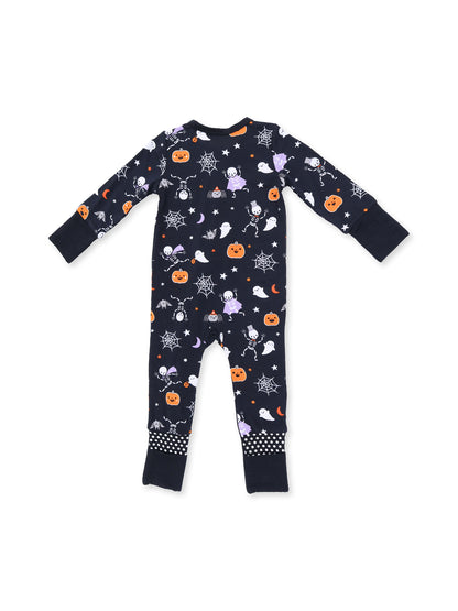 2-Way Zip Romper, Glow-in-the-Dark Halloween Skeleton Buddies