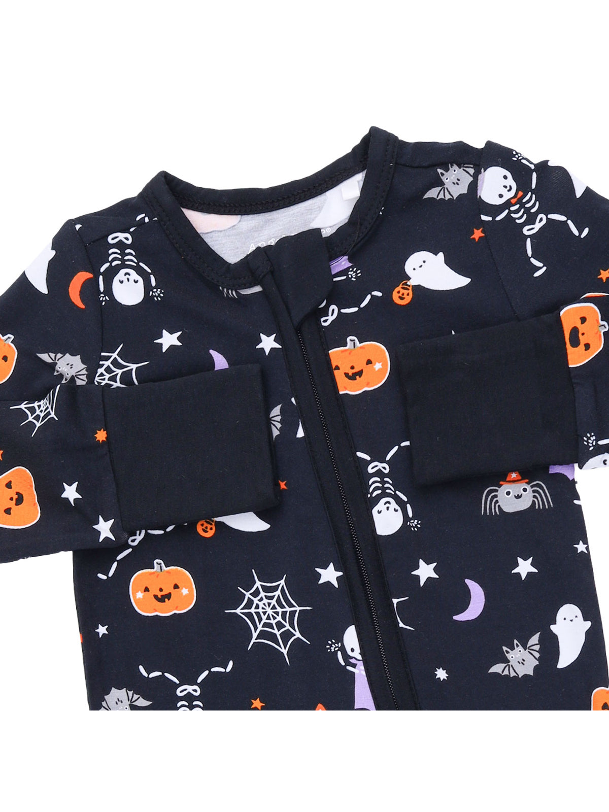 2-Way Zip Romper, Glow-in-the-Dark Halloween Skeleton Buddies