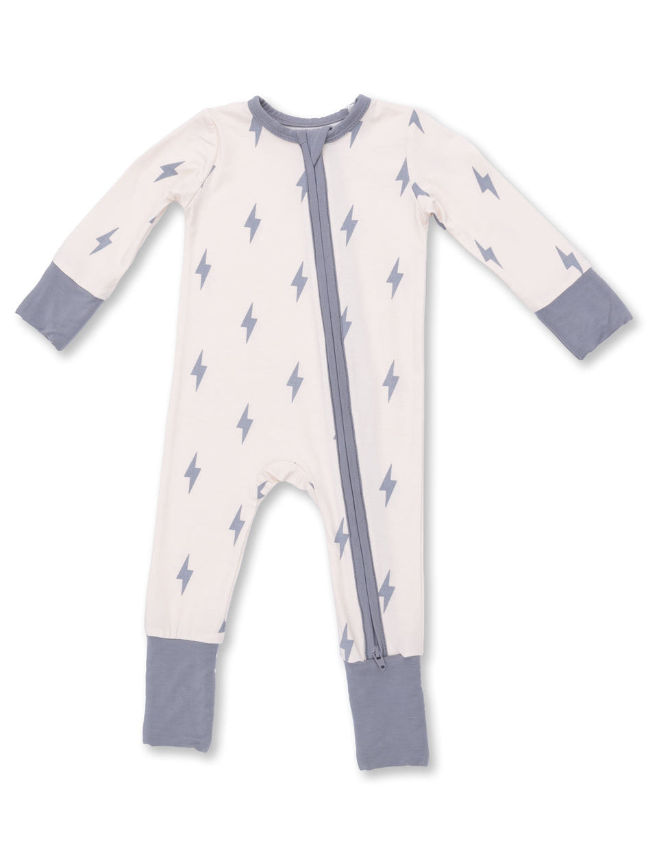 2-Way Zip Romper, Lightning Bolt