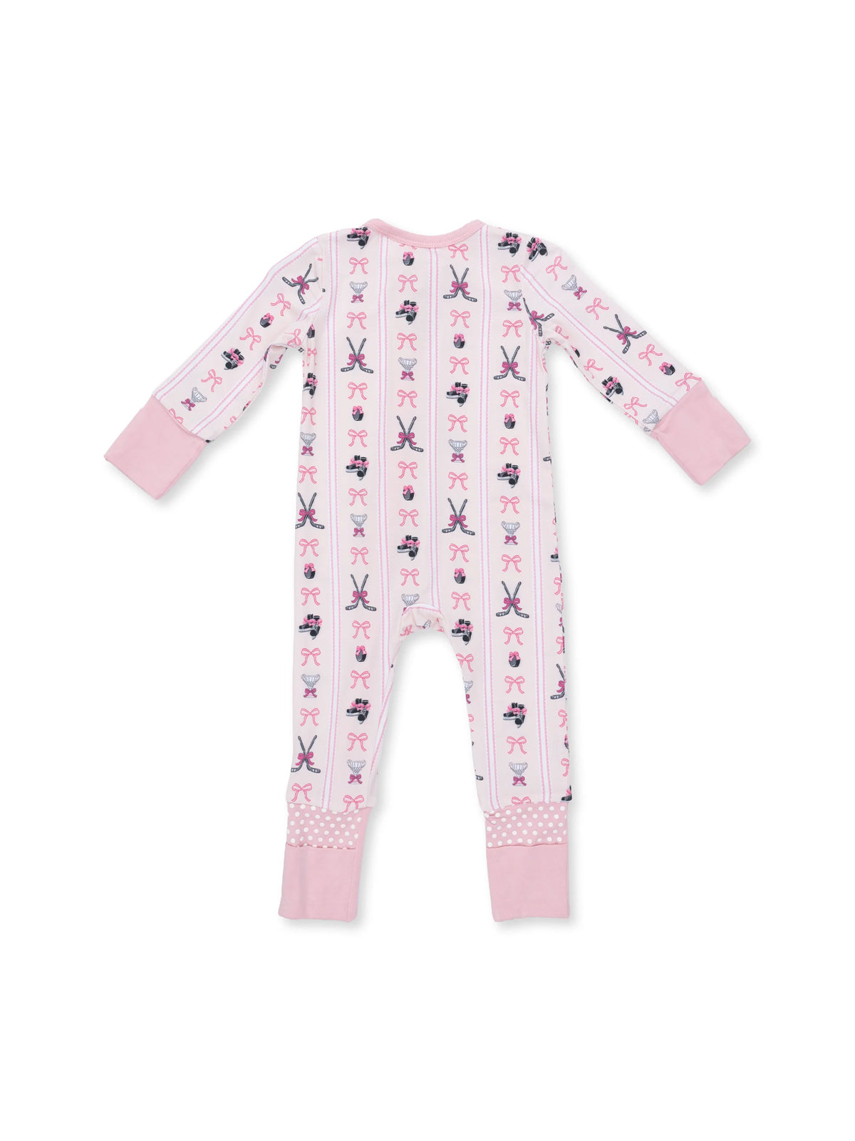 2-Way Zip Romper, Bowtiful Hockey Stripe