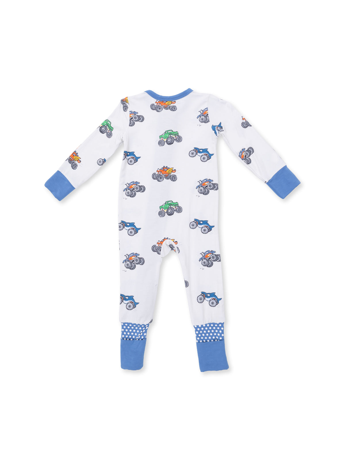 2-Way Zip Romper, Monster Trucks
