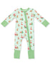 2-Way Zip Romper, Vintage Reindeer & Santa Uni