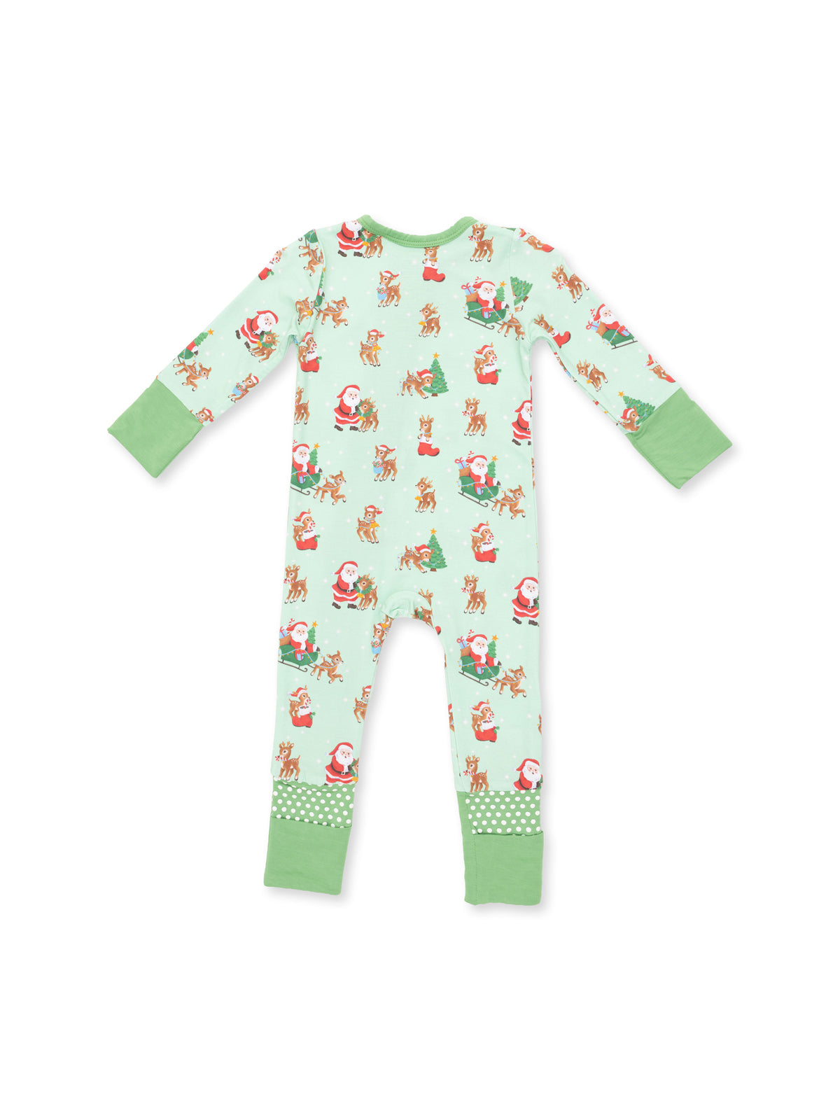 2-Way Zip Romper, Vintage Reindeer & Santa Uni