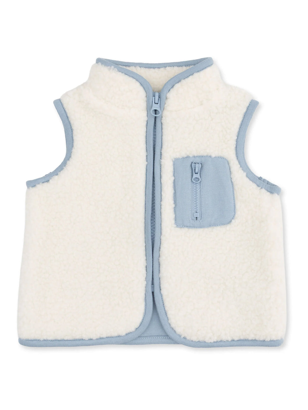 Sherpa Zip Vest, Blue