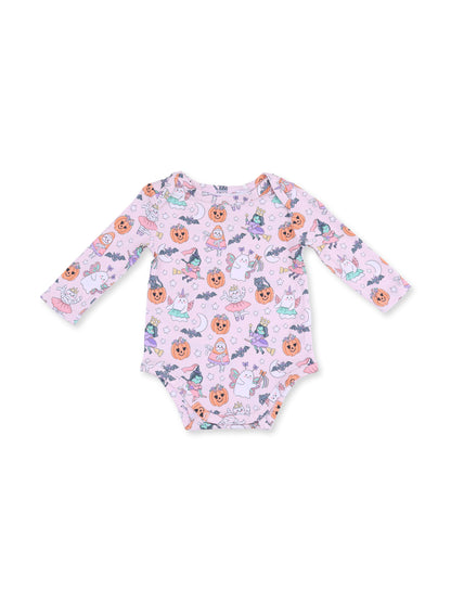 Long Sleeve Bodysuit, Halloween Monster Dress Up Pink