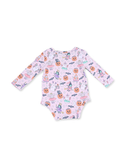 Long Sleeve Bodysuit, Halloween Monster Dress Up Pink