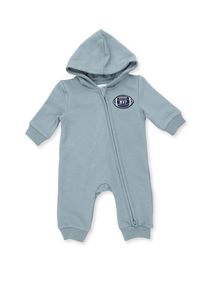 Hooded Jumpsuit, Varsity Football French Terry