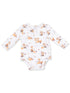 Henley Bodysuit, Woodland Animals with Pumpkins