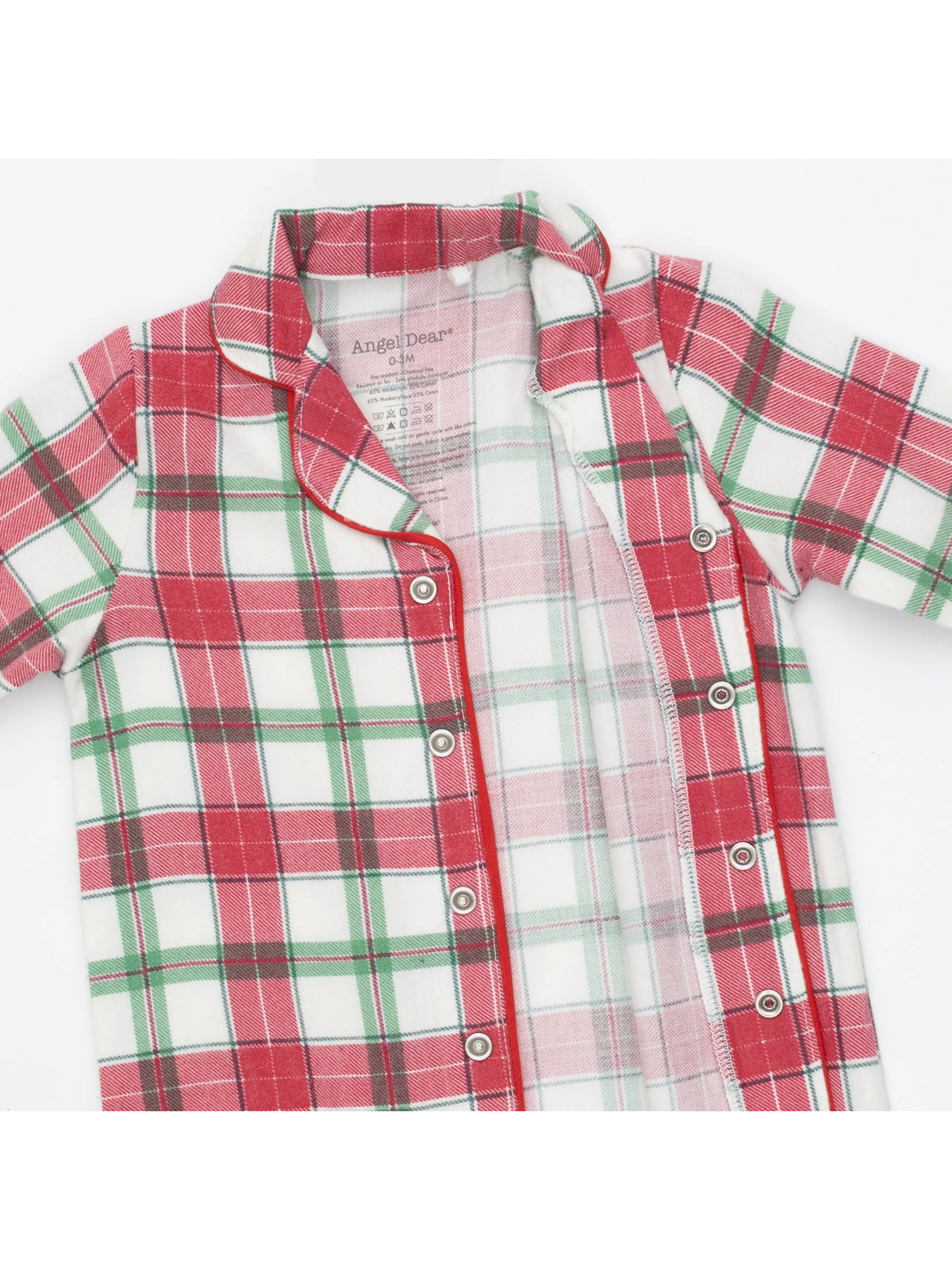 Brushed Twill Coat Style Romper, Holiday Plaid