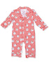 Coat Style Romper, Vintage Santa Stripe