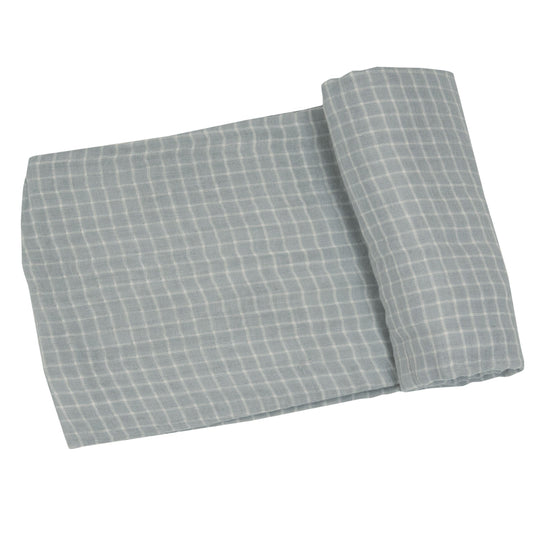 Muslin Swaddle, Grey Grid