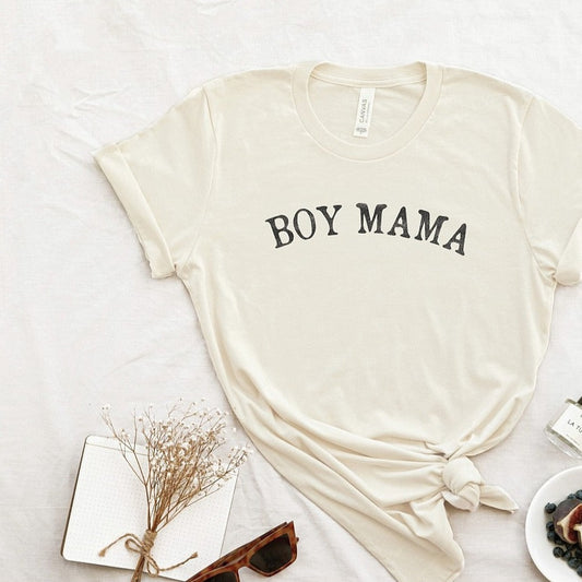 Boy Mama Graphic Tee, Vintage White