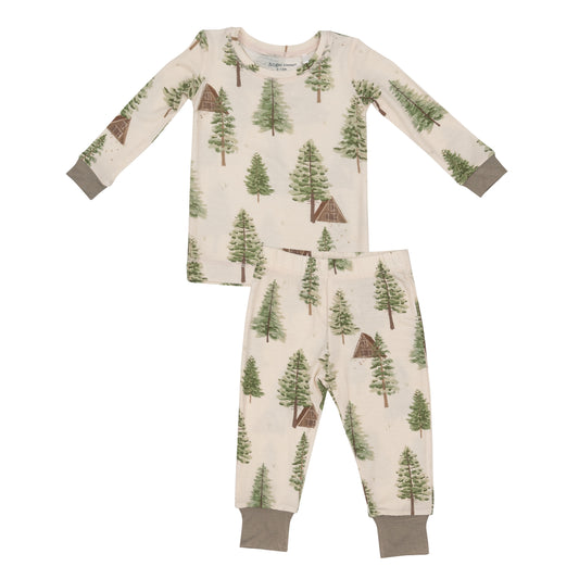 2-Piece Lounge Wear Set, Cabin and Trees