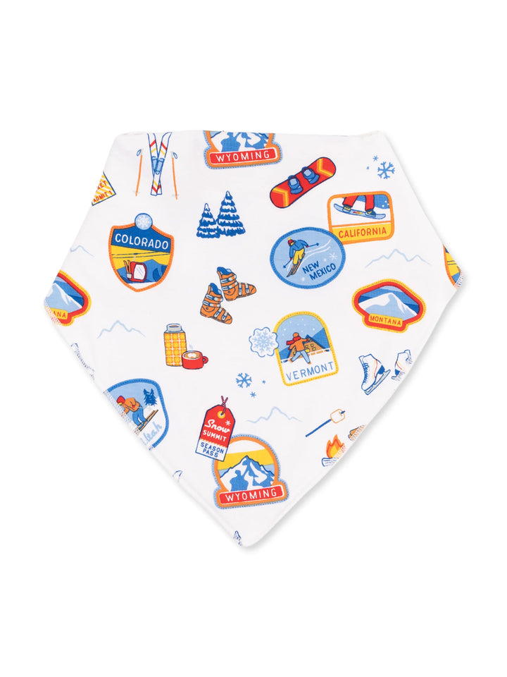 Bandana Bib, Vintage Ski Patches
