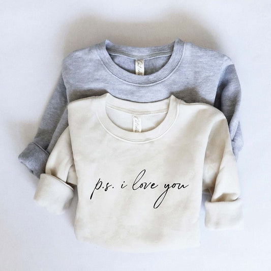 P.S. I Love You Toddler Graphic Sweatshirt, Heather Dust