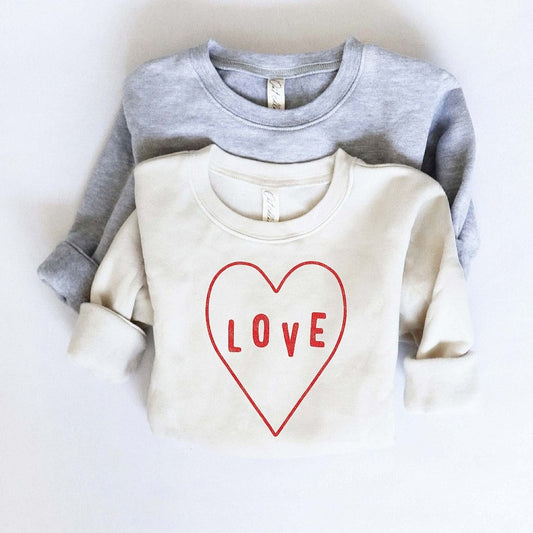 Love Heart Toddler Graphic Sweatshirt, Heather Dust
