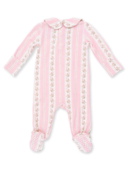 Smocked Peter Pan Snap Footie, Antoinette Stripe
