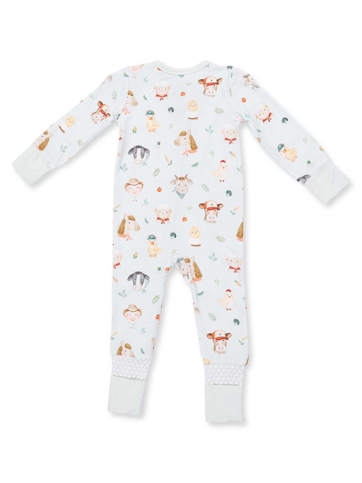 2-Way Zip Romper, Baby Farm Faces