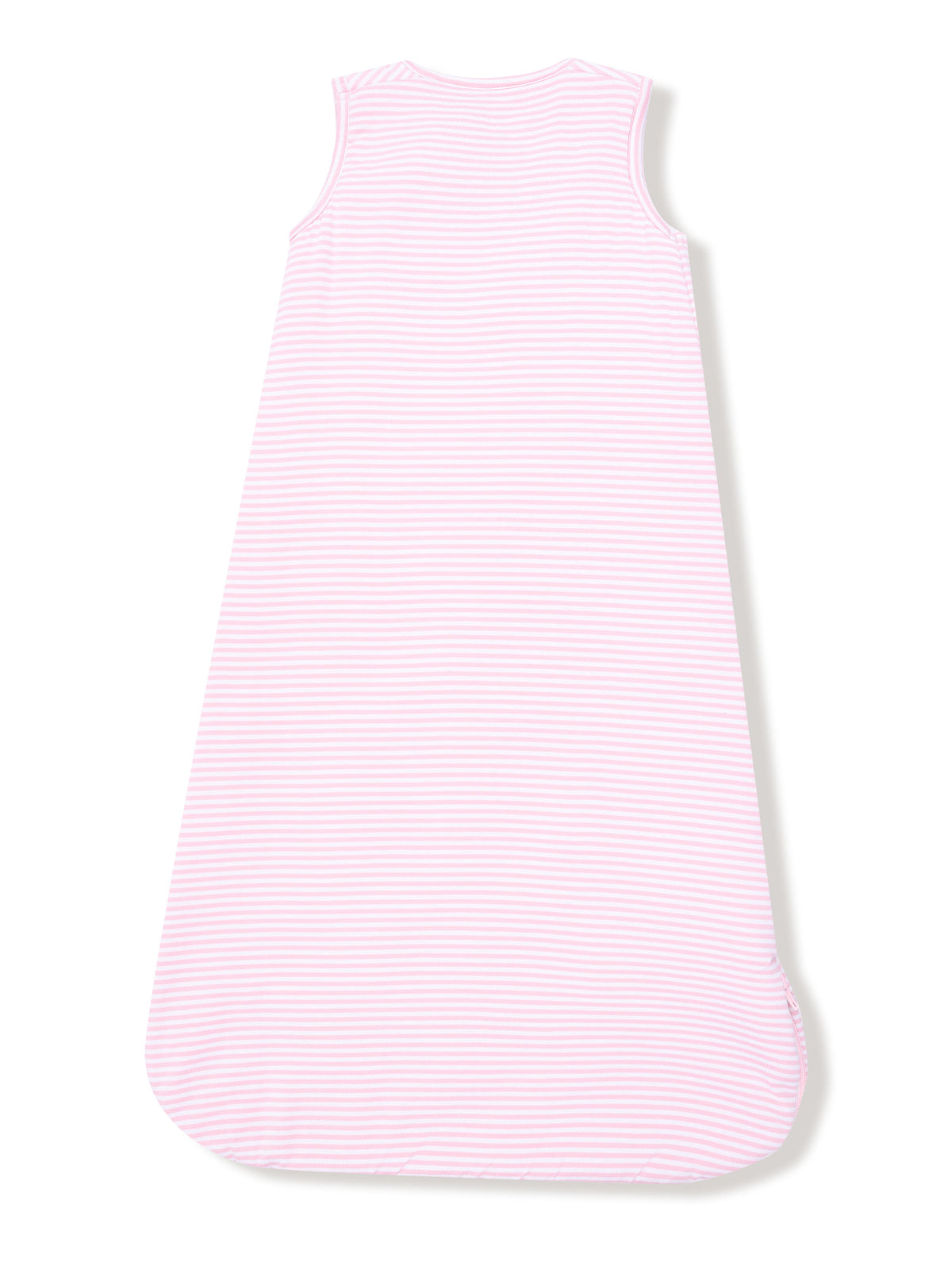 Pink striped sleep sack for infants, designed for comfort and safety during sleep.