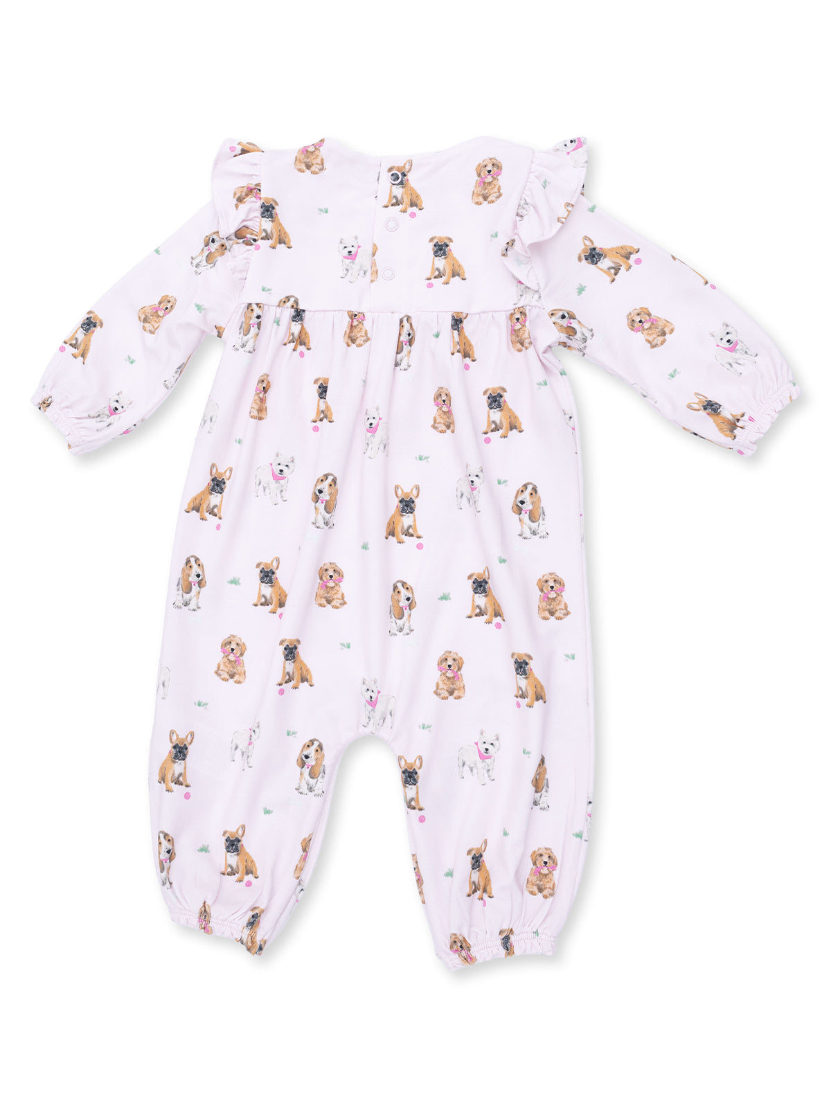 Ruffle Sleeve Romper, Bestie Dogs Pink