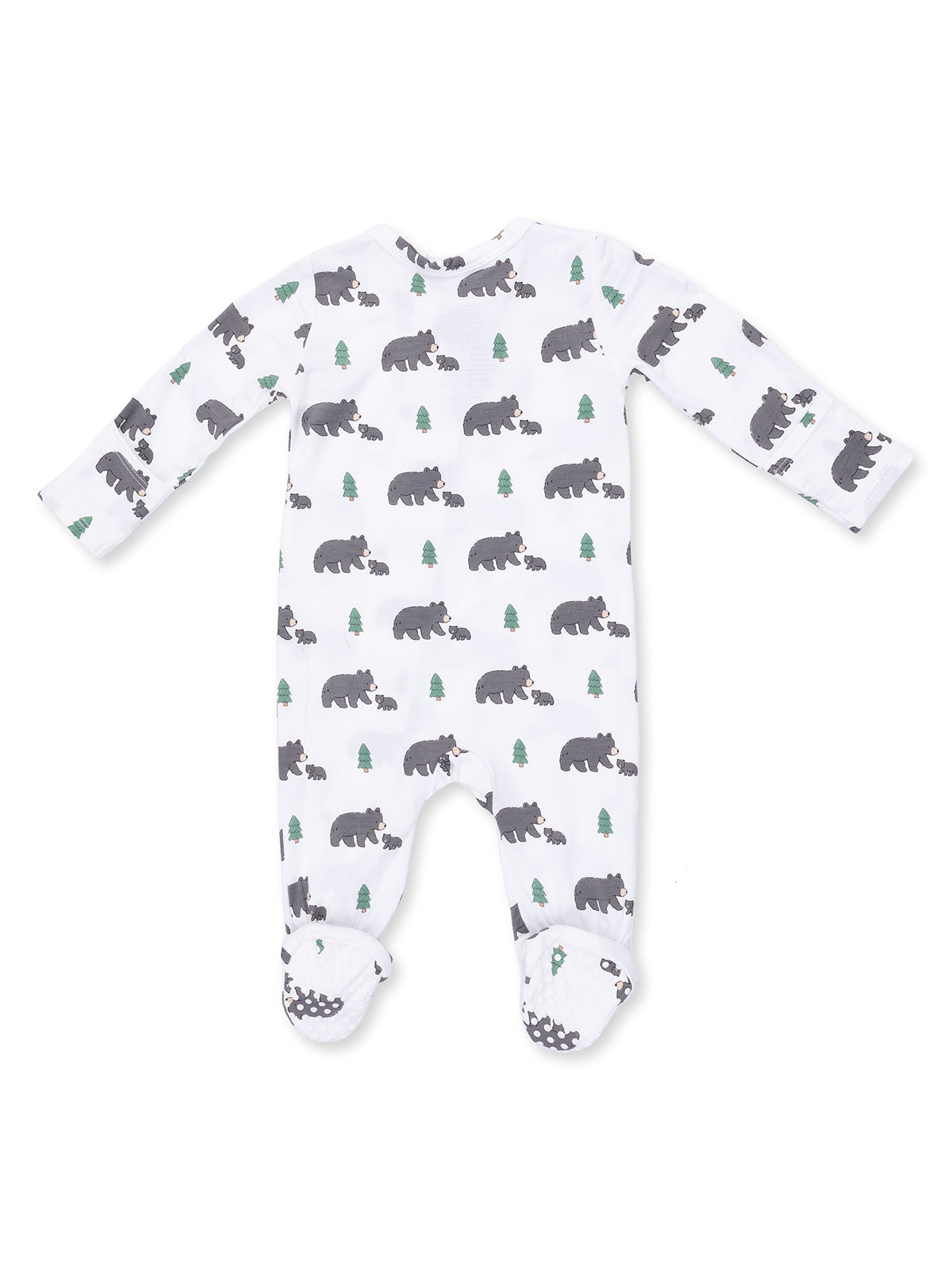 2-Way Zip Footie, Black Bears