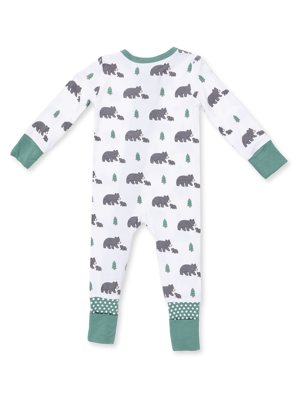 2-Way Zip Romper, Black Bears