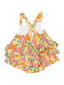 Ruffle Sunsuit, Botanical Retro Floral