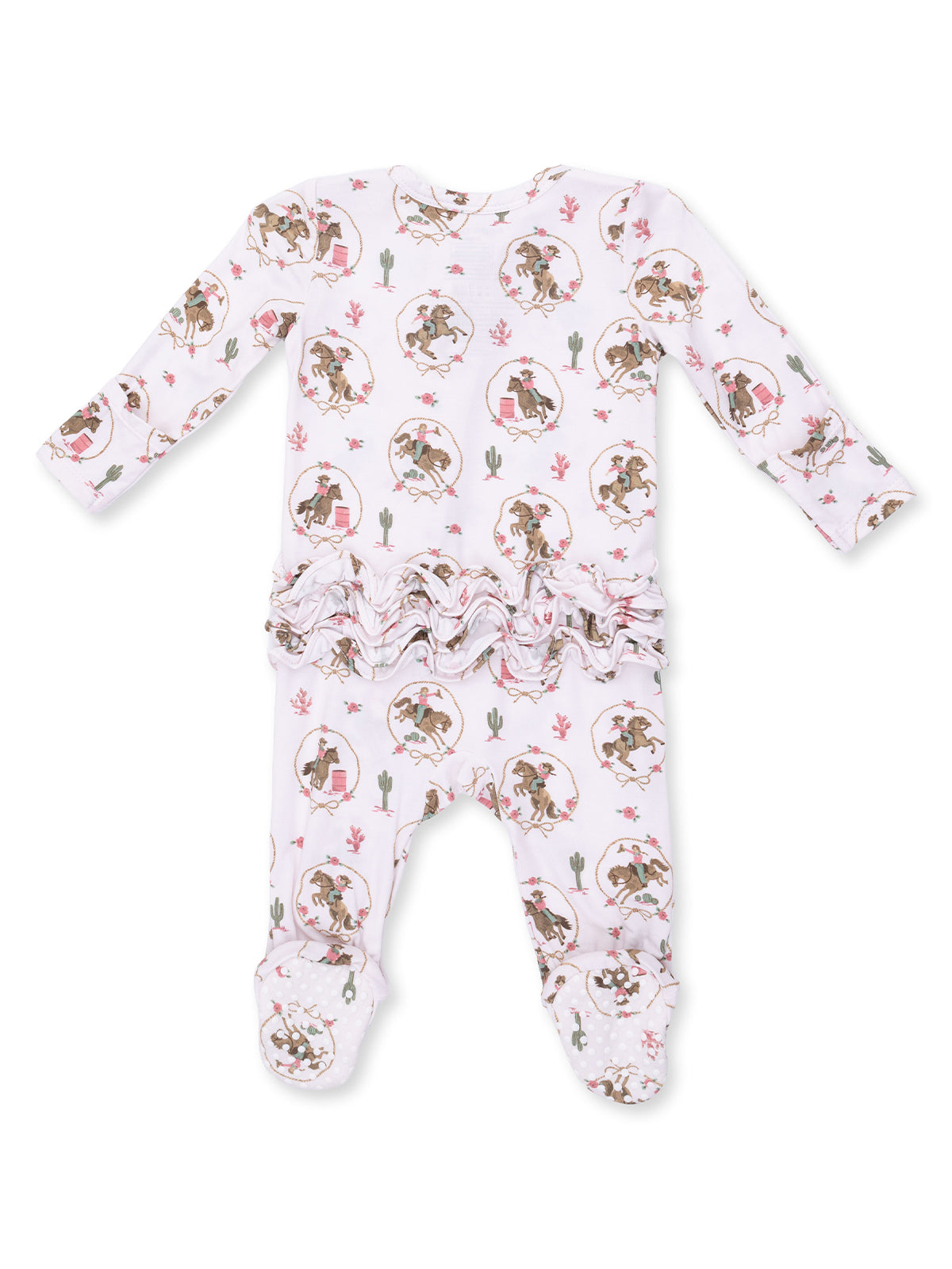 2-Way Zip Ruffle Footie, Cowgirl Cameos
