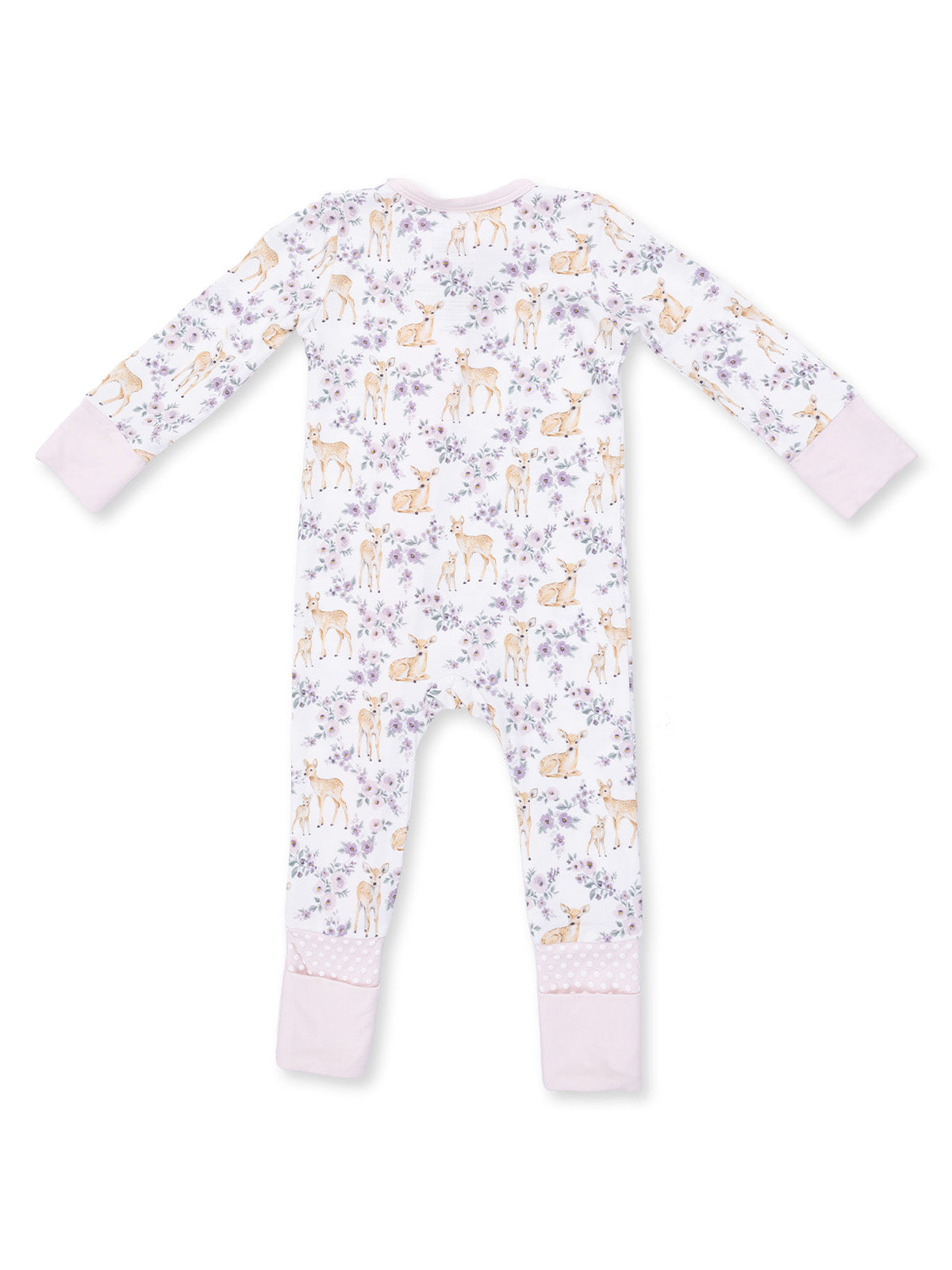 2-Way Zip Romper, Floral Deer