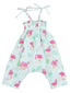 Smocked Romper, Flamingos