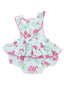 Ric-Rac Ruffle Sunsuit, Flamingos