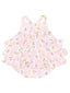 Ruffle Sunsuit, Floral Check