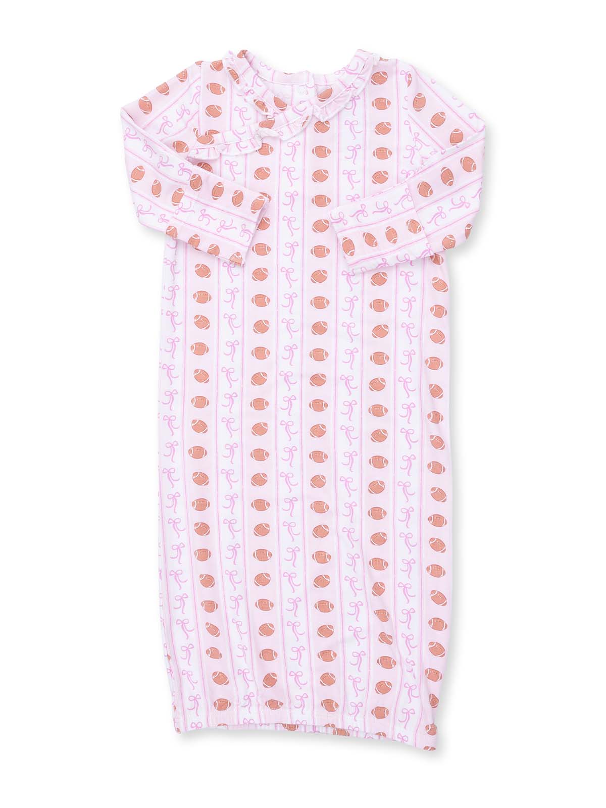 Kimono Gown & Headband Set, Football Bow Stripe