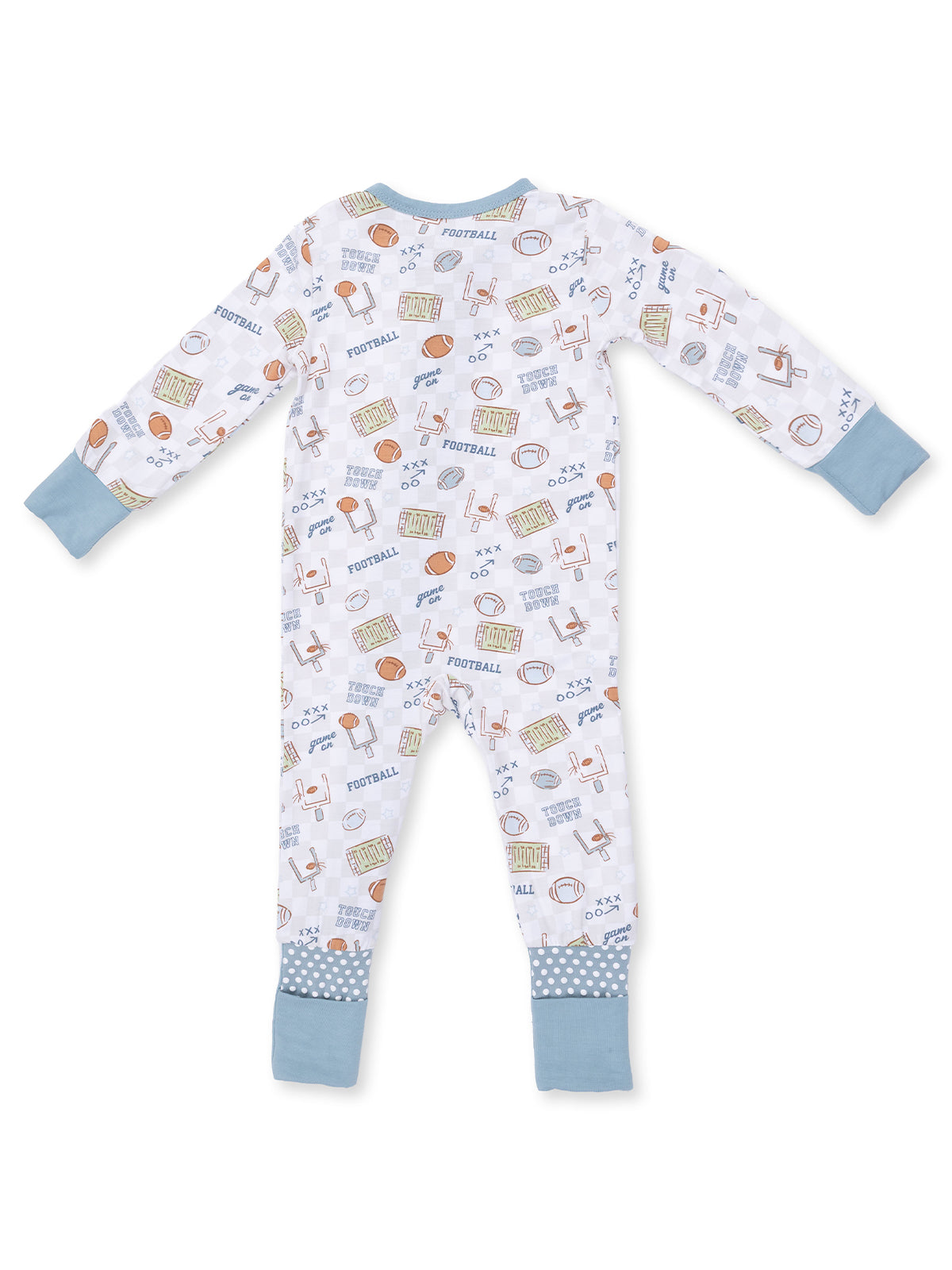 2-Way Zip Romper, Football Check